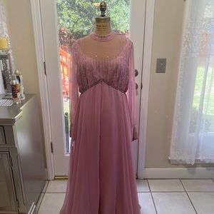 1970 Vintage pink party even Dress
